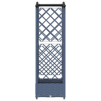 Verhoogde tuinbak met Trellis en Dak Grijs 124 x 40 x 126 cm PP 4