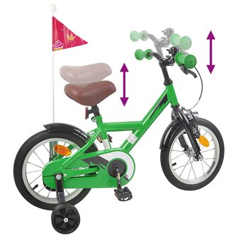 Kinderfiets 12 Inch voor 2-4 jaar oud Groen 7