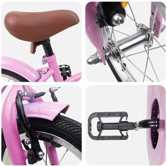 Kinderfiets 12 Inch voor 2-4 jaar oud Lichtroze 4
