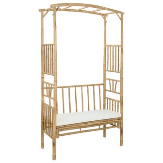 Tuinboog met Bank Naturel 115 x 50 x 205 cm Bamboe 2