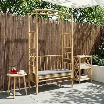 Tuinboog met Bank Naturel 115 x 50 x 205 cm Bamboe 1