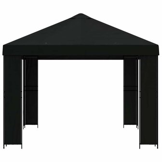Prieel 4 &times; 3 m Zwart Polyester en staal 190 4