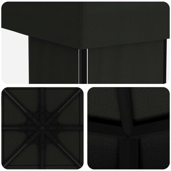 Prieel 4 &times; 3 m Zwart Polyester en staal 190 5