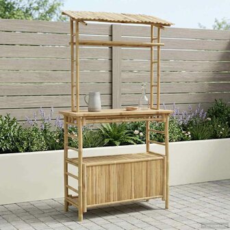 Buiten Bartafel met opslag Naturel 110 x 50 x 210 cm Bamboe 1