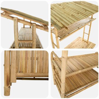 Buiten Bartafel met opslag Naturel 110 x 50 x 210 cm Bamboe 6