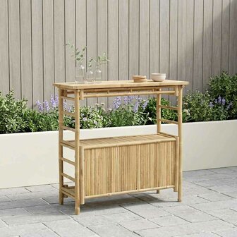 Buiten Bartafel met opslag Naturel 110 x 50 x 105 cm Bamboe 1