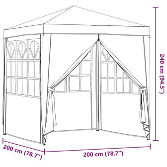 Partytent Rood 200 x 200 x 240 cm PE en staal 11