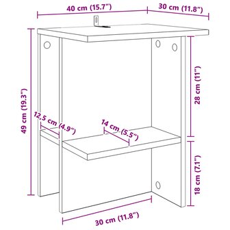 Salontafel Sonoma Eiken 40 x 30 x 49 cm Bewerkt hout 7