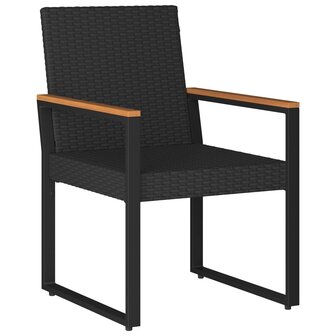 Buitenmeubelset met kussen 3 pcs Zwart en Turquoise poly rattan 5