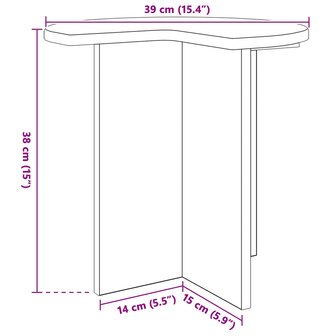 Bijzettafel met opslag Zwart eiken &Oslash; 39 x 38 cm Bewerkt hout 4