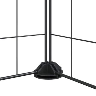 Vrijloophok met deur 20 panelen 35x35 cm staal zwart 7