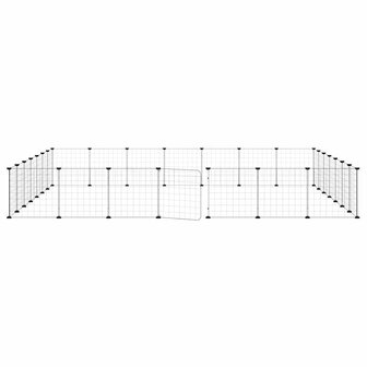 Vrijloophok met deur 28 panelen 35x35 cm staal zwart 4