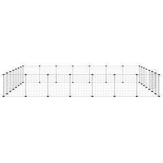 Vrijloophok met deur 28 panelen 35x35 cm staal zwart 5