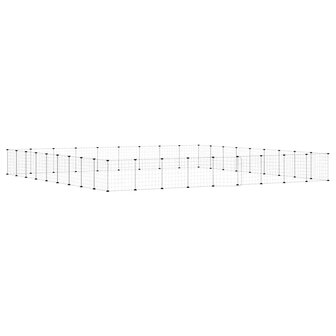 Vrijloophok met deur 36 panelen 35x35 cm staal zwart 2