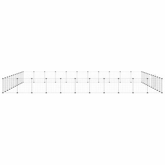 Vrijloophok met deur 44 panelen 35x35 cm staal zwart 5