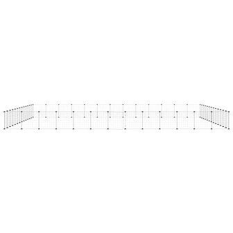 Vrijloophok met deur 52 panelen 35x35 cm staal zwart 4