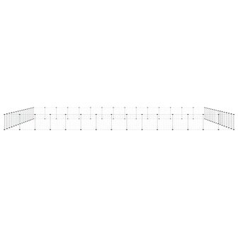 Vrijloophok met deur 60 panelen 35x35 cm staal zwart 5