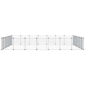 Vrijloophok met deur 28 panelen 35x35 cm staal zwart 4