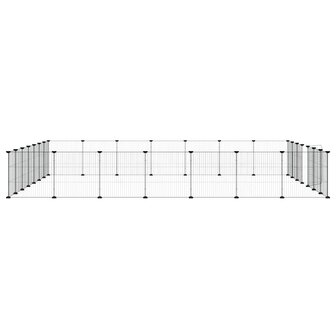 Vrijloophok met deur 28 panelen 35x35 cm staal zwart 5