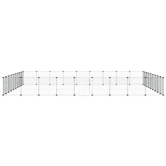 Vrijloophok met deur 36 panelen 35x35 cm staal zwart 4