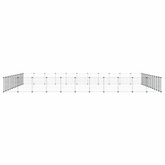 Vrijloophok met deur 44 panelen 35x35 cm staal zwart 3