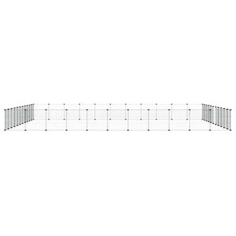 Vrijloophok met deur 44 panelen 35x35 cm staal zwart 4