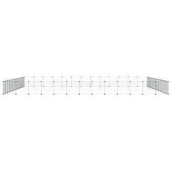 Vrijloophok met deur 52 panelen 35x35 cm staal zwart 4
