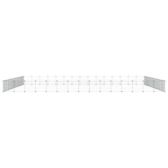 Vrijloophok met deur 60 panelen 35x35 cm staal zwart 3