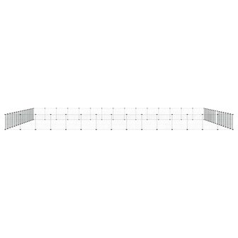 Vrijloophok met deur 60 panelen 35x35 cm staal zwart 4