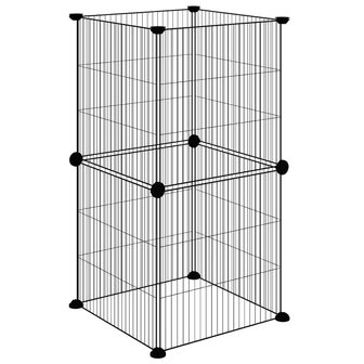 Vrijloophok met 8 panelen 35x35 cm staal zwart 6