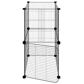 Vrijloophok met deur 8 panelen 35x35 cm staal zwart 5