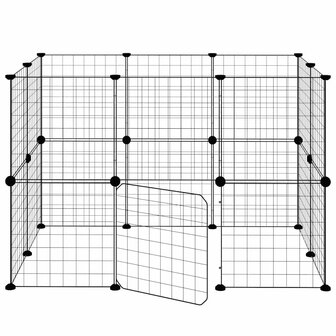 Vrijloophok met deur 20 panelen 35x35 cm staal zwart 5