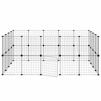 Vrijloophok met deur 36 panelen 35x35 cm staal zwart 5