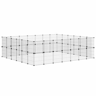 Vrijloophok met deur 52 panelen 35x35 cm staal zwart 7