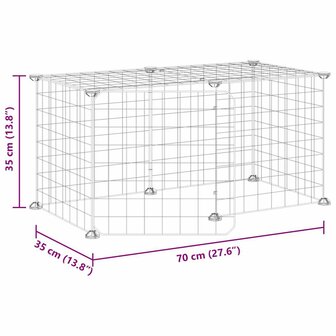 Vrijloophok met deur 8 panelen 35x35 cm staal zwart 8