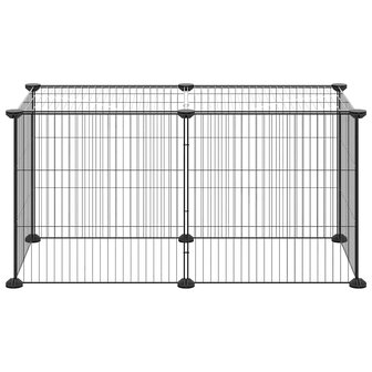 Vrijloophok met 8 panelen 35x35 cm staal zwart 3