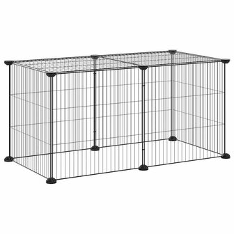Vrijloophok met 8 panelen 35x35 cm staal zwart 5
