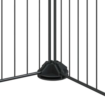 Vrijloophok met deur 8 panelen 35x35 cm staal zwart 7