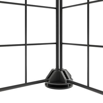 Vrijloophok met deur 20 panelen 35x35 cm staal zwart 7