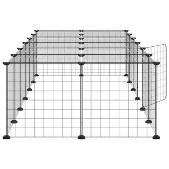 Vrijloophok met deur 28 panelen 35x35 cm staal zwart 5