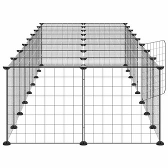 Vrijloophok met deur 36 panelen 35x35 cm staal zwart 5