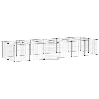 Vrijloophok met deur 28 panelen 35x35 cm staal zwart 2
