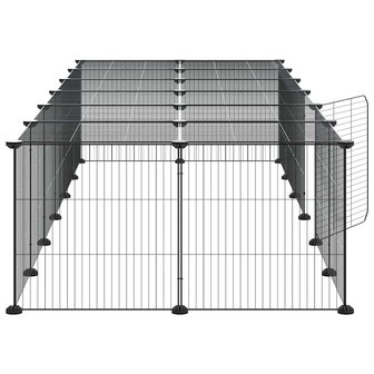 Vrijloophok met deur 28 panelen 35x35 cm staal zwart 5