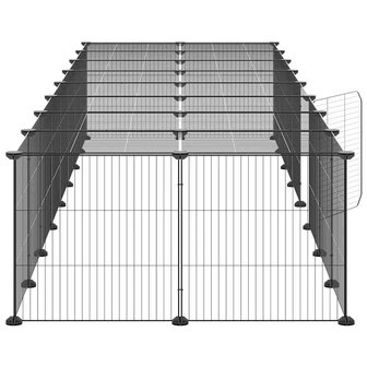 Vrijloophok met deur 36 panelen 35x35 cm staal zwart 5