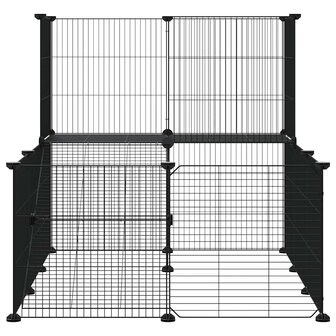 Vrijloophok met deur 20 panelen 35x35 cm staal zwart 5