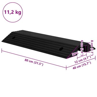Drempelbruggen 2 st 80x40x8 cm rubber 8