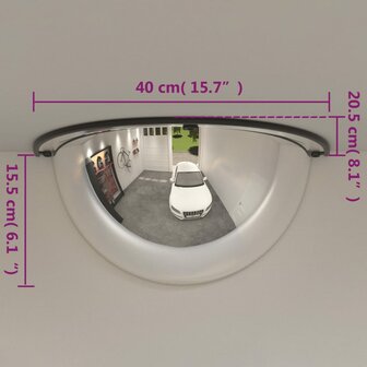 Verkeersspiegel halve bol 2 st &Oslash; 40 cm acryl 8