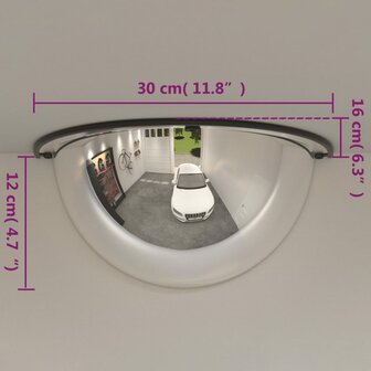Verkeersspiegel halve bol 2 st &Oslash; 30 cm acryl 8