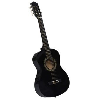 Gitaar klassiek beginner kinderen met tas 1/2 34" zwart 2