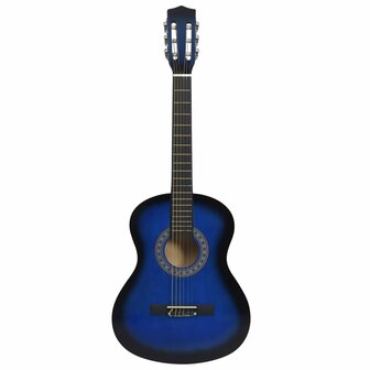 Gitaar klassiek beginner met tas 3/4 36" blauw 3